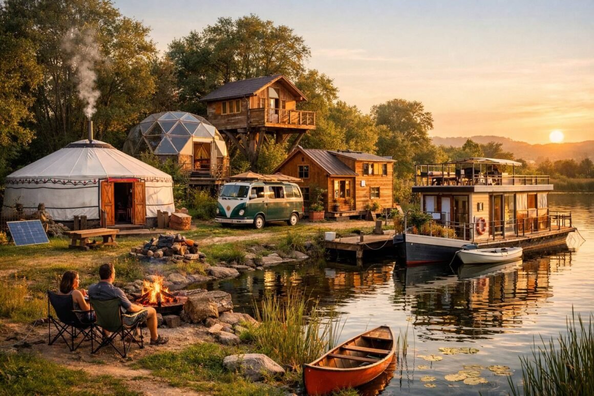 Alternatives Wohnen von der Jurte bis zum Hausboot