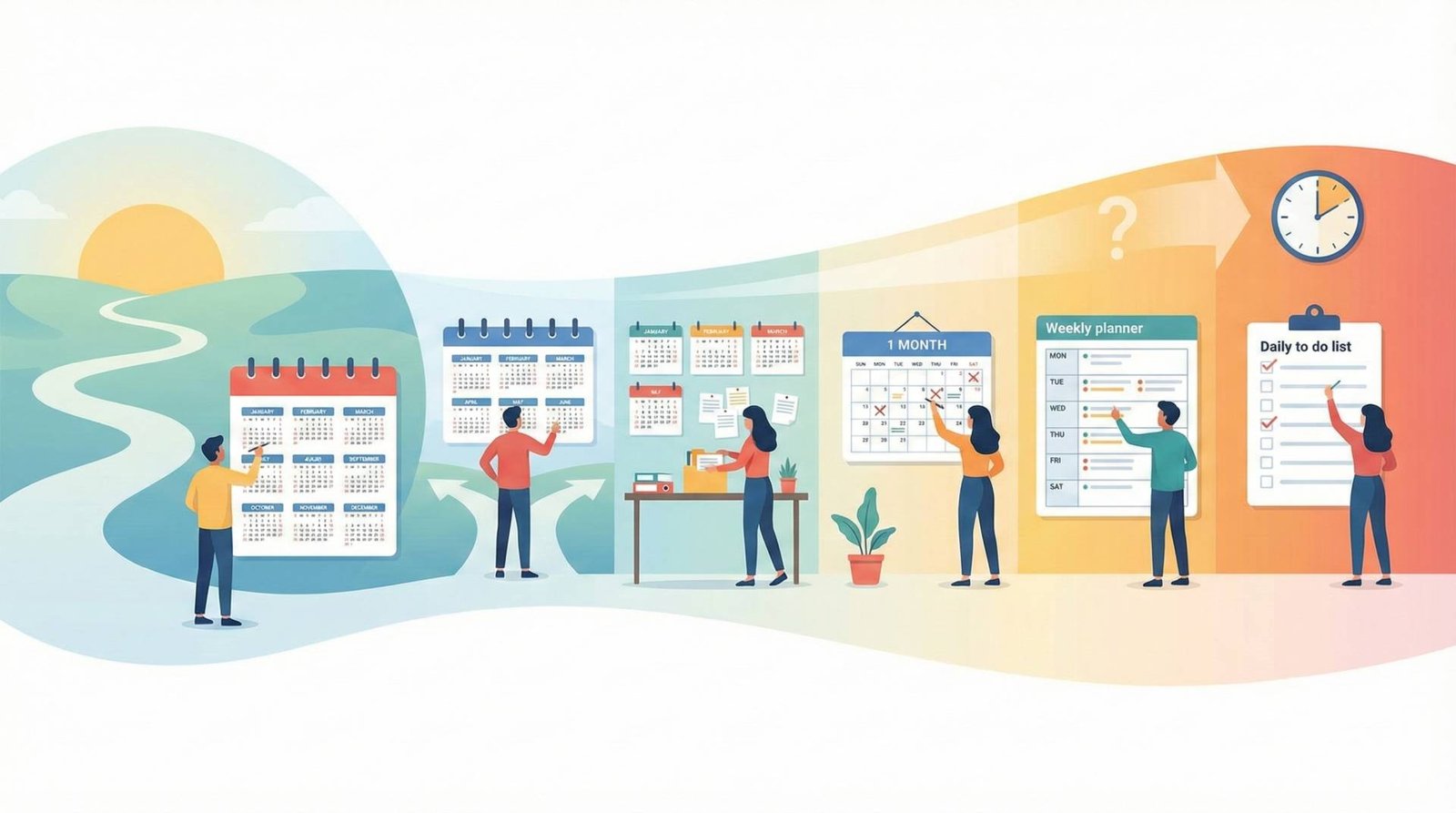 Jahres Halbjahres Quartals Monats Wochen und Tagesplanung