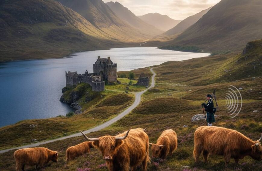 Schottland Highlands und Dudelsack
