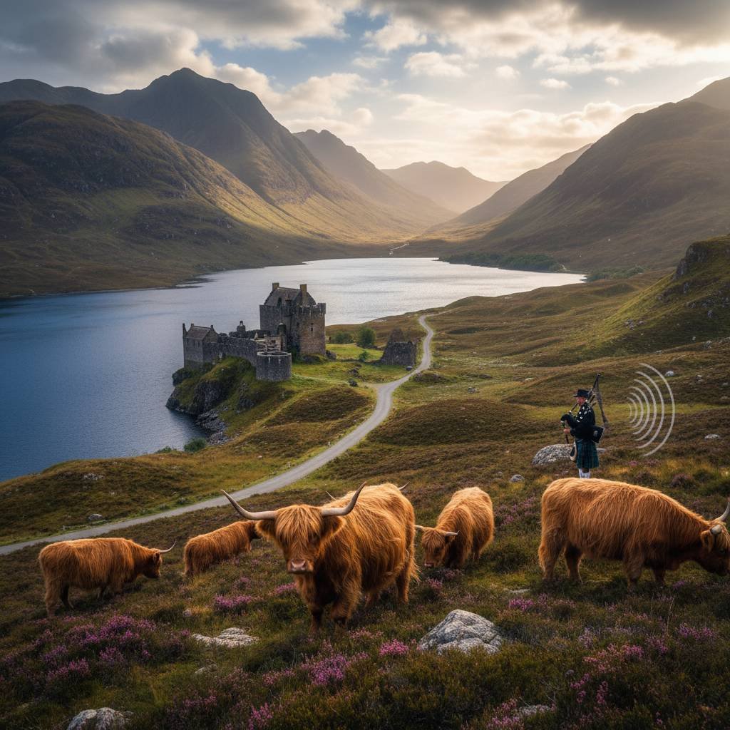 Schottland Highlands und Dudelsack